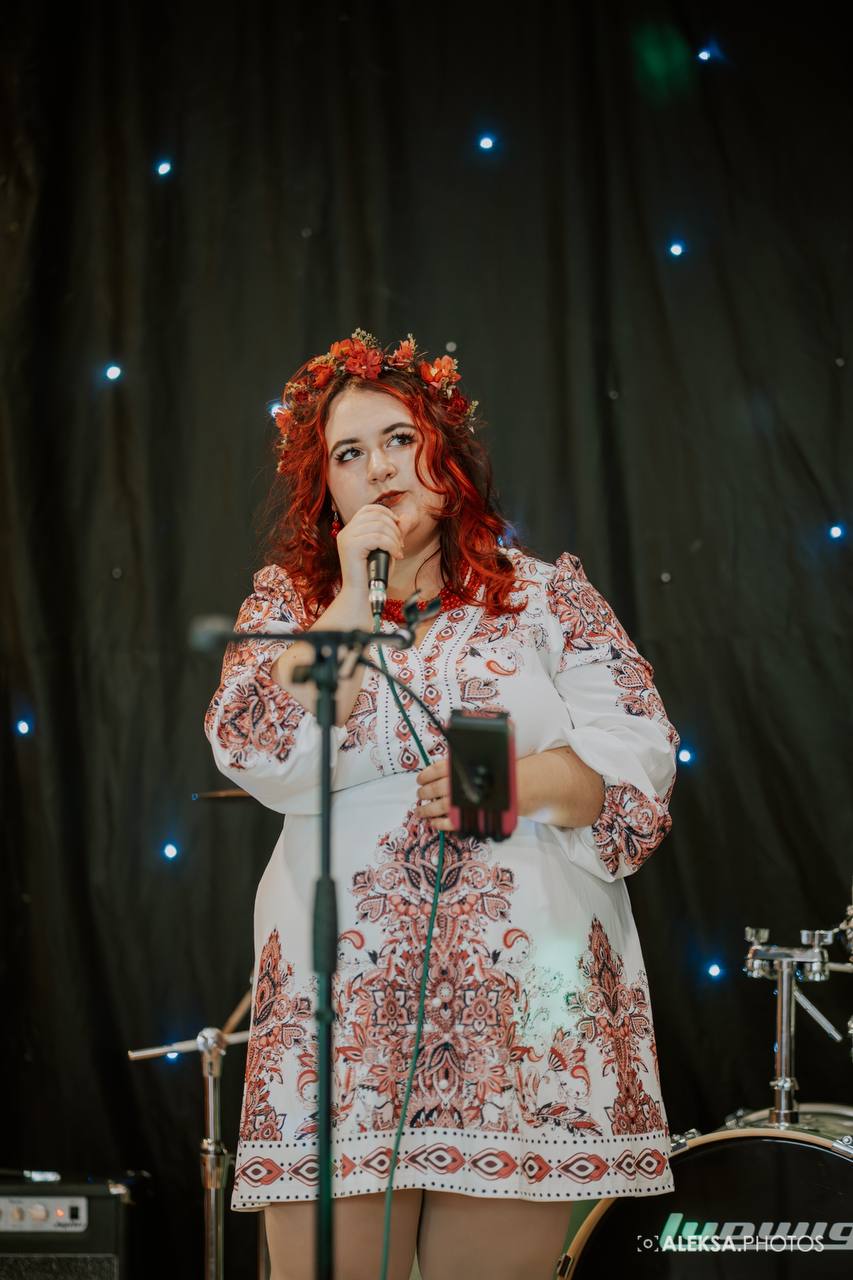 Ukrainian singer Yana performing on stage